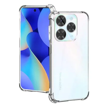 Калъф за Tecno Spark 20 Pro - Удароустойчив прозрачен силикон - прозрачен