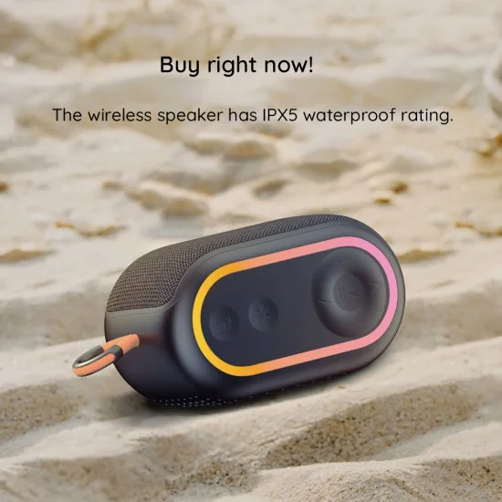 Havit - Безжична тонколона (SK809BT) - USB-C, Bluetooth 5.3, TWS, TF, USB, FM, AUX, Hands-Free разговори, RGB, IPX5, 1200mAh - Черна