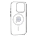 Калъф за iPhone 15 Pro - Karl Lagerfeld - IML MagSafe (KLHMP15LHLSKIH) - Бял метал Karl`s Head
