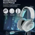 Havit - Геймърски слушалки (H2230U) - с подвижен микрофон, 50 мм високоговорител, USB, 1.8 м - бели