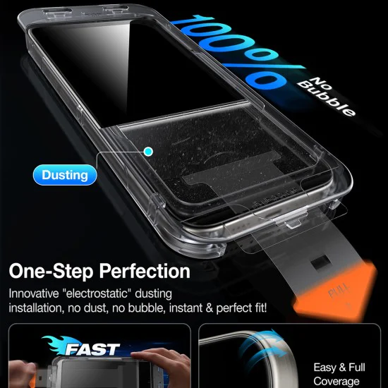 Протектор за iPhone 16 Pro Max - Torras GlassGo Install Master Privacy - Clear
