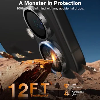 Протектор за камера за iPhone 16 Plus - протектор за камера Torras Lensguard - титаниево сиво
