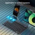 Techsuit - Безжична клавиатура (WK1) - за Android, Windows, iOS, Bluetooth, 3 нива на яркост, 7 цвята, Type-C - Черен