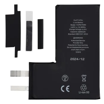 Батерия за iPhone 14 Pro, 3200mAh, без грип - OEM (19789) - Черна