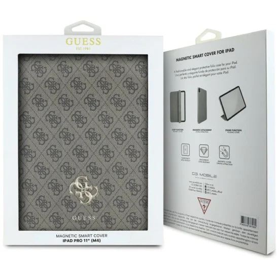 Калъф за iPad Pro 11 (2024) - Guess Magnetic 4G Big Logo (GUFC11PM24PS4S4SGW) - Кафяв