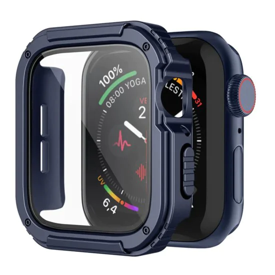 Протектор за Apple Watch 7/8/9 (41mm) + Протектор - Lito Watch Armor 360 - син