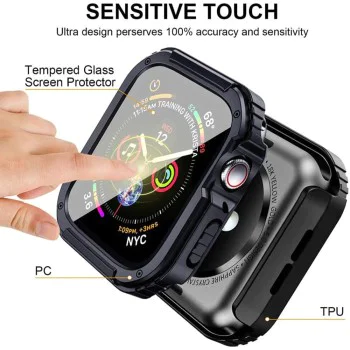 Протектор за Apple Watch 1 / 2 / 3 (38mm) + Протектор - Lito Watch Armor 360 - Син