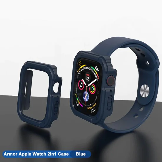 Протектор за Apple Watch 1 / 2 / 3 (38mm) + Протектор - Lito Watch Armor 360 - Син