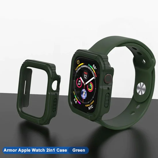 Протектор за Apple Watch 1 / 2 / 3 (42 мм) + Протектор - Lito Watch Armor 360 - зелен