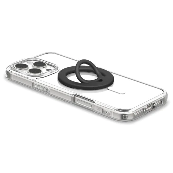 Аксесоар – Spigen Phone Ring Dual Pop MagSafe, с гъвкава дръжка за пръсти, двоен магнит, силикон – черен