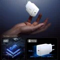 Зарядно устройство – Spigen Wall Charger Essential (EE201EU), Type-C, GaN, Fast Charging, PD20W, Quantum Boost – Бяло