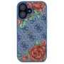 Калъф за iPhone 16 - Guess Hardcase 4G Flower Print Flower Print MagSafe (GUHMP16SP4ROPEMCB) - Син