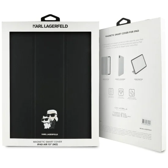 Калъф за iPad Air 13 (2024) - Karl Lagerfeld Saffiano Magnetic Saffiano Karl &Choupette (KLFC13RM24SAKCK) - Черен