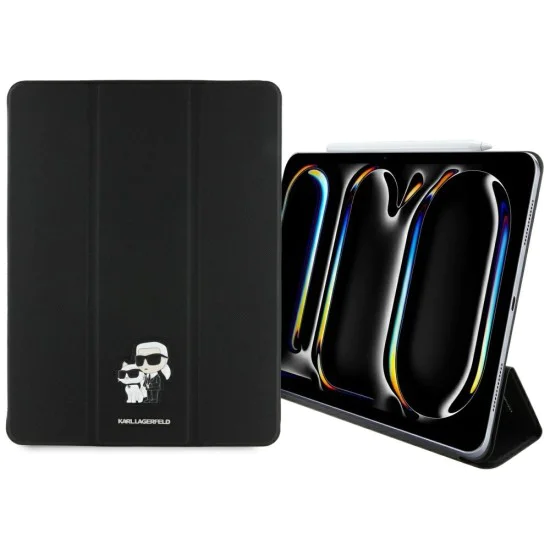 Калъф за iPad Pro 13 (2024) - Karl Lagerfeld Saffiano Magnetic Saffiano Karl &Choupette (KLFC13PM24SAKCK) - Черен