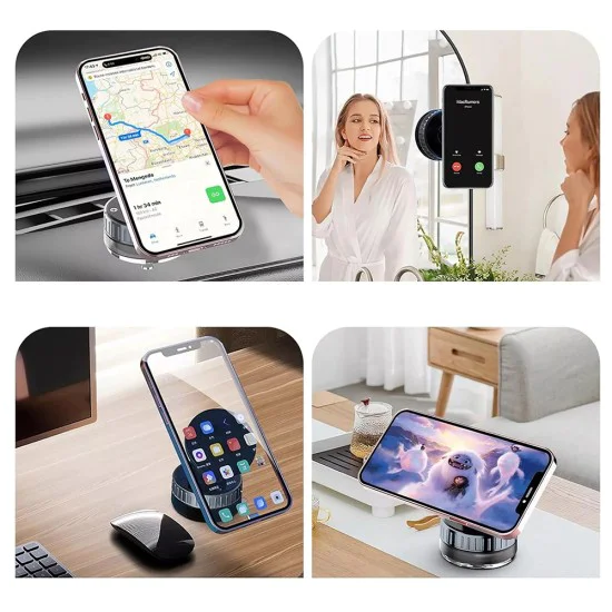 Стойка за кола HOLD253 – Techsuit Premium с безжично зареждане, магнити MagSafe N52, стойка за табло – черна