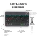 Techsuit - Безжична клавиатура (WK1) - за Android, Windows, iOS, Bluetooth, 3 нива на яркост, 7 цвята, Type-C - Черен