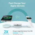 Аксесоар за iPhone 15/16 - Anker - Безжично зарядно MagGo 3-in-1 (B25M8H61) - Зелен