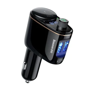 Bluetooth предавател за кола, зарядно за кола - Baseus (CCHC000001) - черен