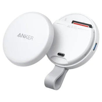 Четец на карти A83D1G21 – Четец на карти с памет Anker MagGo, USB-C адаптер, MagSafe, 312 MB/s – Бял