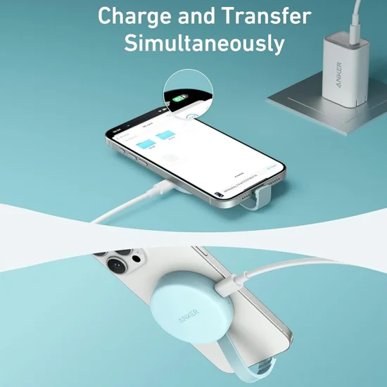 Четец на карти A83D1G21 – Четец на карти с памет Anker MagGo, USB-C адаптер, MagSafe, 312 MB/s – Бял