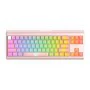 Havit - Геймърска клавиатура (KB896L) - USB-C, с RGB светлини, 71 клавиша, 1.2 м, 350mA, 5V - Розова