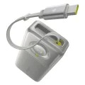 Baseus - Външна батерия Free2Pull (P10073700843-00) - с прибиращ се USB-C кабел, Type-C, дисплей, 20000mAh, 65W, 0.7 м - сива