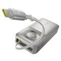 Baseus - Външна батерия Free2Pull (P10073700843-00) - с прибиращ се USB-C кабел, Type-C, дисплей, 20000mAh, 65W, 0.7 м - сива