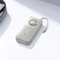Baseus - Външна батерия Free2Pull (P10073701843-00) - с прибиращ се USB-C кабел, Type-C, дисплей, 10000mAh, 30W, 0.7 м - сива