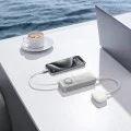 Baseus - Външна батерия Free2Pull (P10073701843-00) - с прибиращ се USB-C кабел, Type-C, дисплей, 10000mAh, 30W, 0.7 м - сива