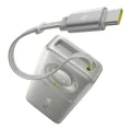 Baseus - Външна батерия Free2Pull (P10073701843-00) - с прибиращ се USB-C кабел, Type-C, дисплей, 10000mAh, 30W, 0.7 м - сива