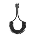 Baseus - Кабел за данни Fish-Eye (P10320203111-00) - USB-C към USB-C, Бързо зареждане, 100W, Разширяем дизайн, 1 м - Черен