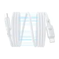 Baseus - Кабел за данни PicoGo (P10376800211-00) - Магнитен, Type-C към Type-C, 240W, Бързо зареждане, 480Mbps, Силиконов, 1 м - Бял