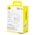 Baseus - Кабел за данни PicoGo (P10376800211-00) - Магнитен, Type-C към Type-C, 240W, Бързо зареждане, 480Mbps, Силиконов, 1 м - Бял