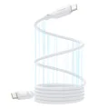 Baseus - Кабел за данни PicoGo (P10376800211-00) - Магнитен, Type-C към Type-C, 240W, Бързо зареждане, 480Mbps, Силиконов, 1 м - Бял