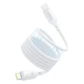 Baseus - Кабел за данни PicoGo (P10376800211-00) - Магнитен, Type-C към Type-C, 240W, Бързо зареждане, 480Mbps, Силиконов, 1 м - Бял