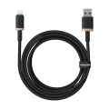 Baseus - Кабел за данни Dura Series (P10377801U01-02) - USB към Lightning, бързо зареждане, 480Mbps, 2.4A, найлон, 2 м - златен / черен