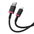 Baseus - Кабел за данни Dura Series (P10377801U01-03) - USB към Lightning, бързо зареждане, 2.4A, 480Mbps, найлон, 2 м - червен / черен