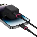 Baseus - Кабел за данни Dura Series (P10377801U01-03) - USB към Lightning, бързо зареждане, 2.4A, 480Mbps, найлон, 2 м - червен / черен