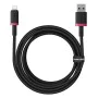 Baseus - Кабел за данни Dura Series (P10377801U01-03) - USB към Lightning, бързо зареждане, 2.4A, 480Mbps, найлон, 2 м - червен / черен