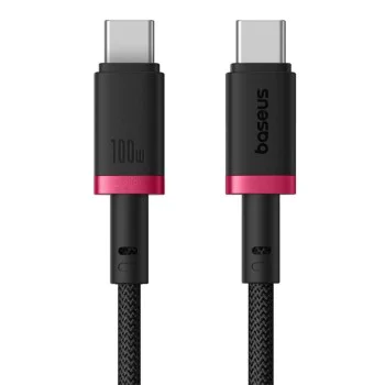 Baseus - Кабел за данни Dura Series (P10377803U01-01) - за MacBook, Type-C, Бързо зареждане, PD 100W, 480Mbps, 1m - Червен / Черен