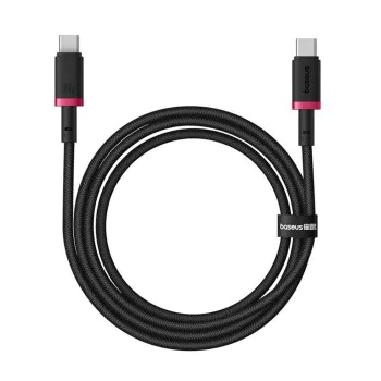 Baseus - Кабел за данни Dura Series (P10377803U01-01) - за MacBook, Type-C, Бързо зареждане, PD 100W, 480Mbps, 1m - Червен / Черен