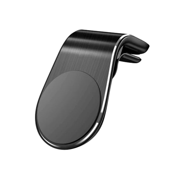Techsuit - Стойка за кола AirGrip (S7) - С форма на водопад, магнитна сигурна ръкохватка за вентилационен отвор, щипка за захващане - черно / сребристо