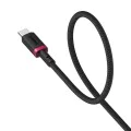 Baseus - Кабел за данни Dura Series (P10377802U01-03) - USB към Type-C, Бързо зареждане, 60W, 480Mbps, Найлон, 2 м - Червен / Черен