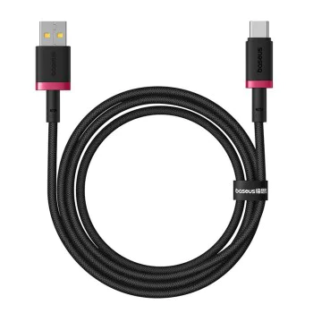 Baseus - Кабел за данни Dura Series (P10377802U01-03) - USB към Type-C, Бързо зареждане, 60W, 480Mbps, Найлон, 2 м - Червен / Черен