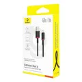 Baseus - Кабел за данни Dura Series (P10377802U01-03) - USB към Type-C, Бързо зареждане, 60W, 480Mbps, Найлон, 2 м - Червен / Черен