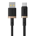 Baseus - Кабел за данни Dura Series (P10377802U01-02) - USB към Type-C, Бързо зареждане, 60W, 480Mbps, Найлон, 2 м - Златист / Черен