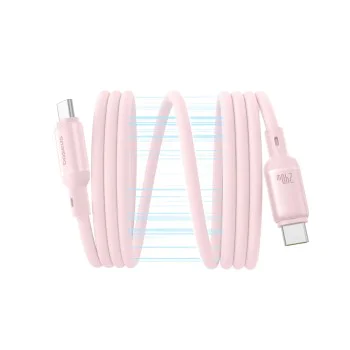 Baseus - Кабел за данни PicoGo (P10376800411-00) - Магнитен, Type-C към Type-C, 240W, Бързо зареждане, 480Mbps, Силиконов, 1 м - Розов