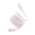Baseus - Кабел за данни PicoGo (P10376800411-00) - Магнитен, Type-C към Type-C, 240W, Бързо зареждане, 480Mbps, Силиконов, 1 м - Розов