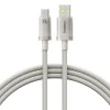 Baseus - Кабел за данни Титан (P10378102G21-02) - USB към Type-C 100W, Бързо зареждане, 480Mbps, Найлон, 2 м - Сребърен