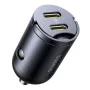 Baseus - Зарядно за кола Tiny Star Mini (C00035001121-03) - 2x Type-C, 30W, с вградена дръжка, 12V до 24V - Черно